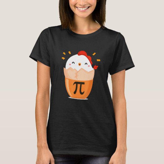 T-shirt Journée drôle de poulet mignon Pot PI drôle de mat (Devant)