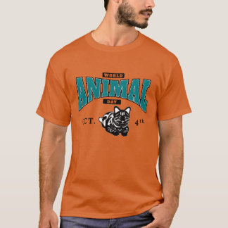 T-shirt Journée mondiale de l'animal le 4 octobre garçon