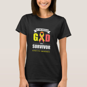 T-shirt Journée mondiale de l'hépatite Jaune rouge Ruban j