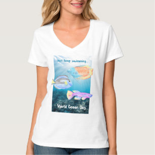 T-shirt Journée Mondiale de l'Océan Poissons Gardez La Nag