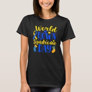 T-shirt Journée Mondiale Du Syndrome En Bas Pour Hommes Fe
