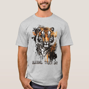 T-shirt Journée mondiale du tigre, tigre grinçant