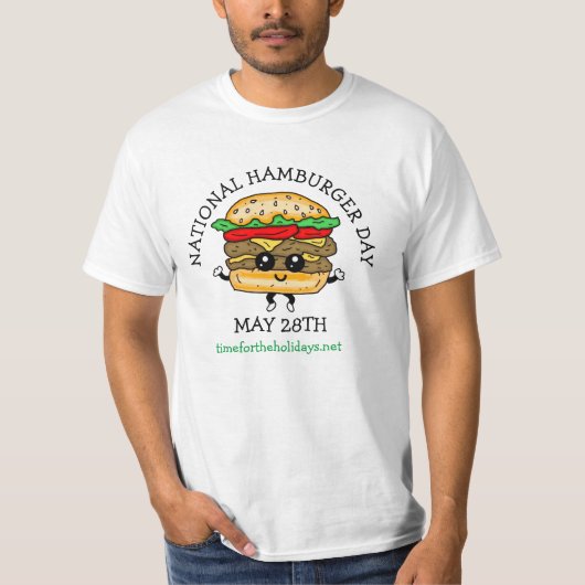 T-shirt Journée nationale du hamburger 28 mai (Devant)