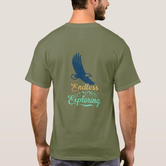 T-shirt Journey Unbound: "Endless Exploring" terug (Achterkant)