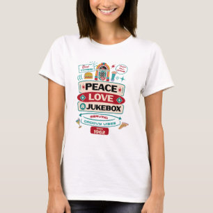 T-shirt Jours Amusants Anciens Paix Amour Jukebox