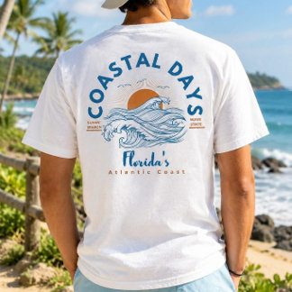 T-shirt Jours côtiers de Floride vague de la plage de l'At