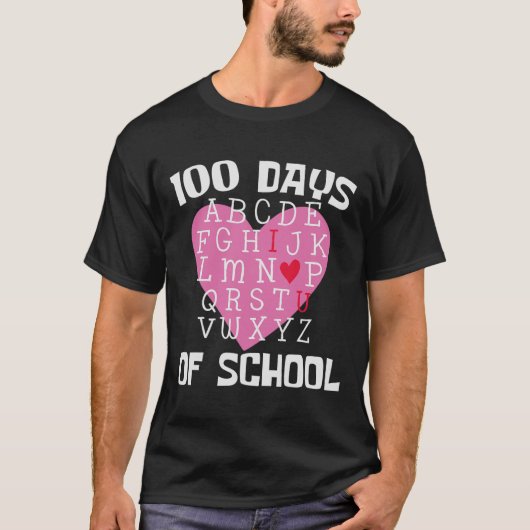 T-shirt Jours D'Alphabet Scolaire 100e Jour Enseignant Étu (Devant)