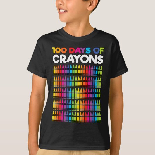 T-shirt Jours De Crayons Pour Filles Enfants 100e Jour De  (Devant)