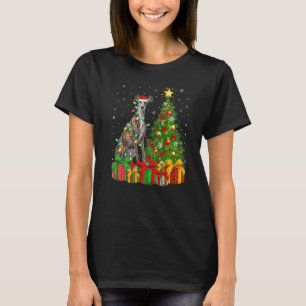 T-shirt Jours de Noël Père Noël Greyhound Chien Noël