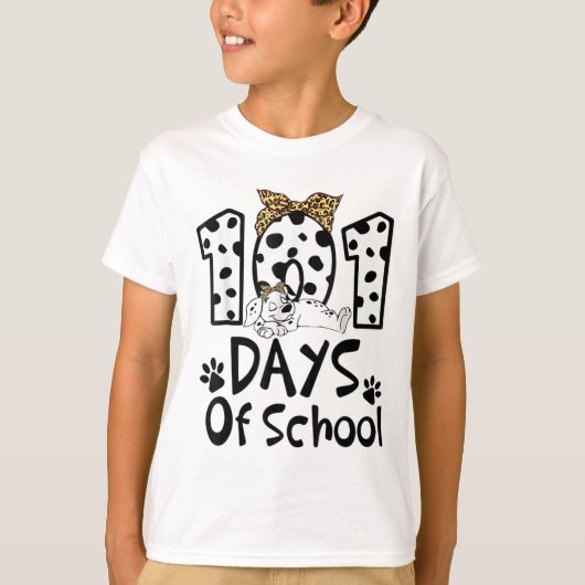 T-shirt Jours D'École Dalmatienne Chien Garçons Filles 100 (Devant)