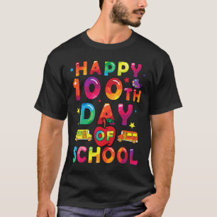 T-shirt Jours D'École Garçons Filles Joyeux 100 Jours D'Éc