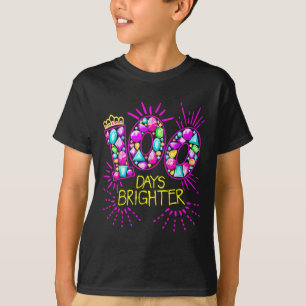 T-shirt Jours Enseignants Plus Brighter Filles 100 Jours D