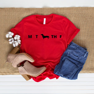 T-shirt Jours WHIMSICAL de la semaine Dachshund Rouge