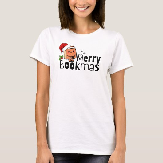 T-shirt Joy Bookmas Funky Christmas Book Lover Cadeau (Devant)