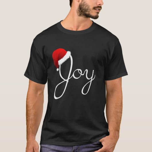 T-shirt Joy Christmas Santa Hat Christmas Joy   (Devant)