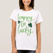 T-shirt Joy Go Lucky Green Typographie (Devant)