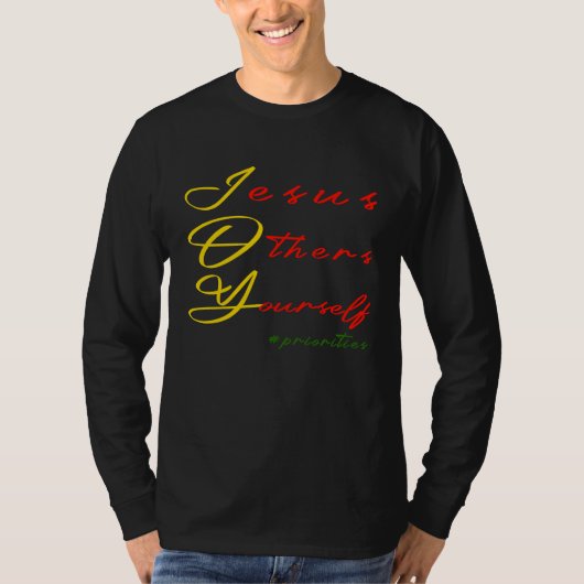 T-shirt JOY Jesus Others Yourself priorities Christian Chr (Devant)