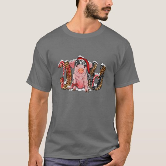 T-shirt Joy Joy Joy Joy Joy Joy Noël Avec Jote Pig Avec S (Devant)