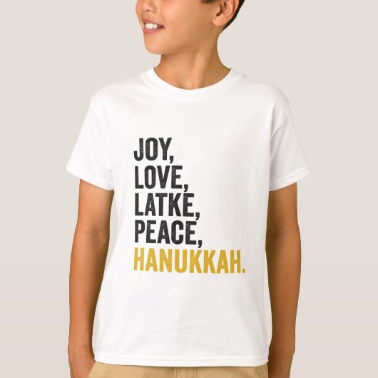 T-shirt Joy Love Latkes Paix Hanoukka Drôle Juif (Devant)