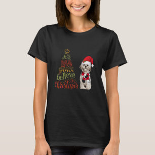 T-shirt Joy Love Peace Believe Christmas Shih Tzu Christma