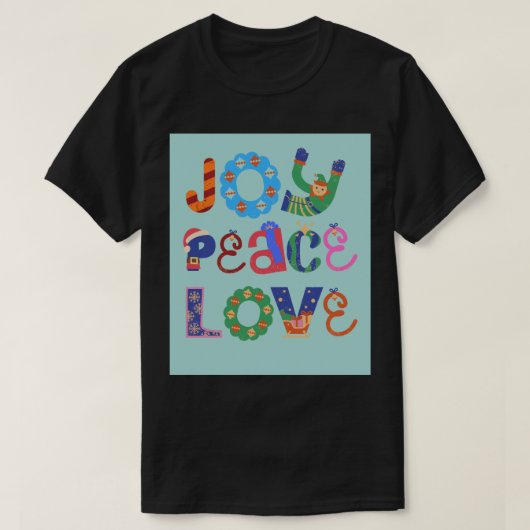 T-shirt Joy , peace, love– Inspirational t shirt design  (Design devant)