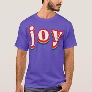 T-shirt Joy Retro Typographie Arc-en-ciel