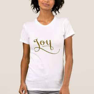 T-shirt Joy Script Gold Parties scintillant