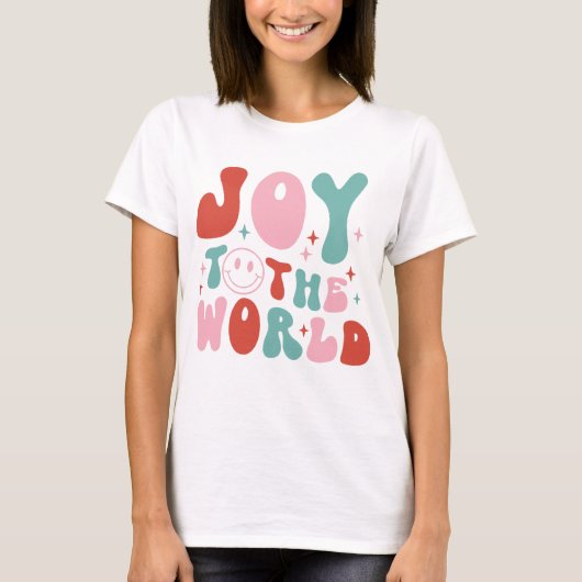 T-shirt Joy To The World Retro Christmas (Devant)