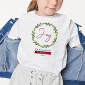 T-shirt Joy Typography Script Christmas Wreath Holiday
