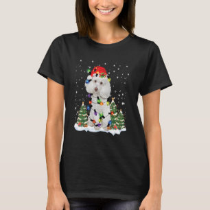 T-shirt Joyau de Noël de caniche avec Santa Hat Paj