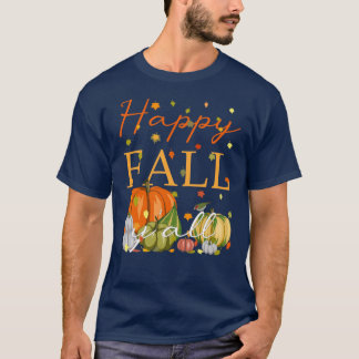 T-shirt Joyeuse Chute À Tous Drôle Citrouille Feuilles D'a