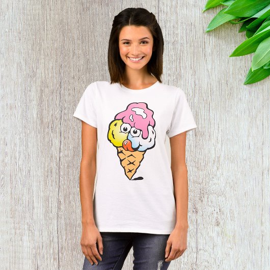 T-shirt Joyeuse crème glacée face