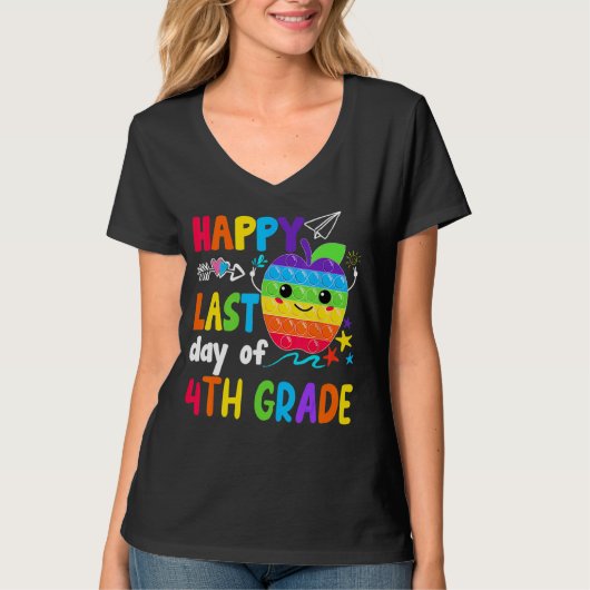 T-shirt Joyeuse Dernière journée de 4e année Enseignant Di (Devant)