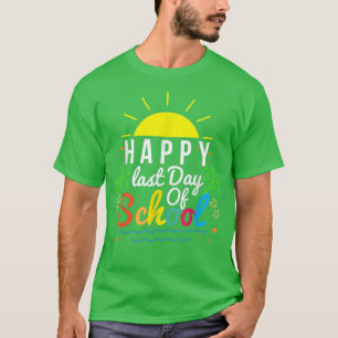 T-shirt Joyeuse Dernière Journée D'Enseignant Garçons Étud