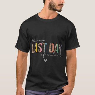 T-shirt Joyeuse Dernière Journée D'Enseignant Leopard De L