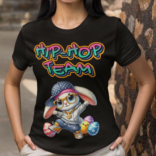 T-shirt Joyeuse Équipe Hip-Hop Bunny de Pâques