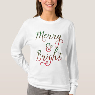 T-shirt Joyeuse et lumineuse calligraphie de Noël