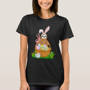 T-shirt Joyeuse fentes de Pâques portant lapin Ear Egg Pan