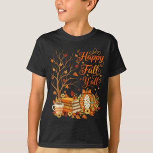 T-shirt Joyeuse Fête à Tous Fleurs Citrouille Automne Café