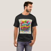 T-shirt Joyeuse fête d'anniversaire de ballon (Devant entier)