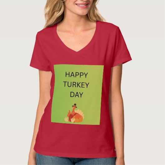 T-shirt Joyeuse fête de la dinde (Devant)