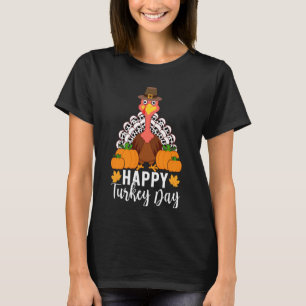 T-shirt Joyeuse fête de la dinde avec dîner de Thanksgivin