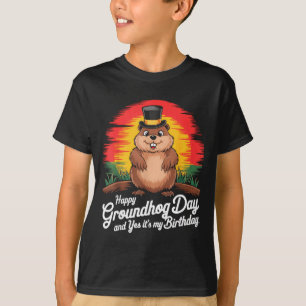 T-shirt Joyeuse fête de la marmotte vintage Oui c'est mon