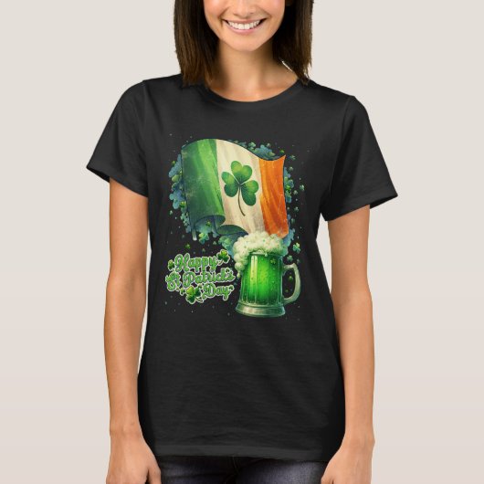 T-shirt Joyeuse Fête de la Saint-Patrick Mug Drapeau Irlan (Devant)
