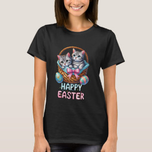T-shirt Joyeuse fête de Pâques Adorateurs de chat mignon L