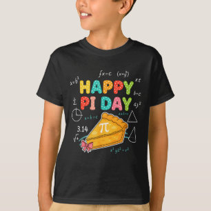 T-shirt Joyeuse Fête de Pi Arc en ciel Filles Enfants 3,14