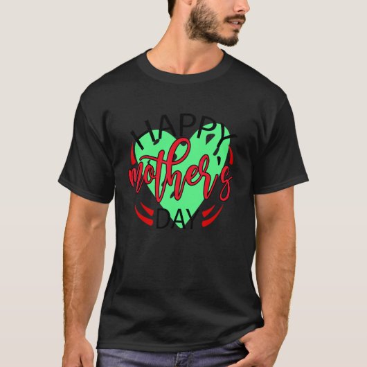T-shirt Joyeuse Fête des Mères Amour Coeur mignon Maman Am (Devant)