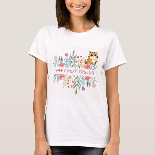 T-shirt Joyeuse fête des mères design (Devant)