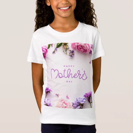T-Shirt Joyeuse fête des mères design  (Devant)