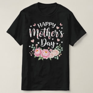 T-shirt Joyeuse Fête des Mères Graphique Floral Élégant